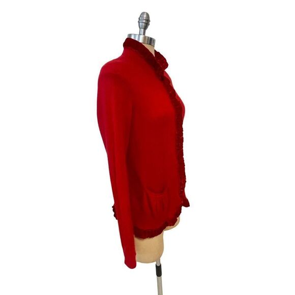 MAGASCHONI Red Cashmere Crew Neck Sweater Small - Picture 2 of 5